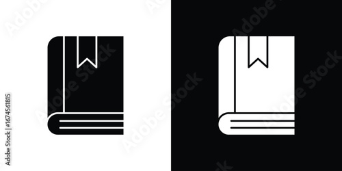 Book bookmark icon. filled flat sign for mobile concept and web