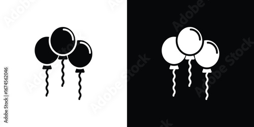 Balloons icon. filled flat sign for mobile concept and web
