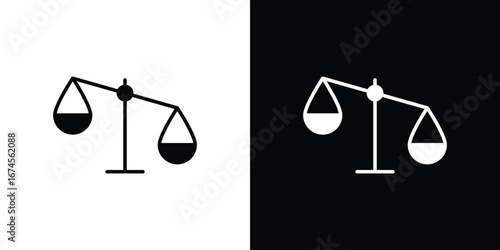 Balance scale icon. filled flat sign for mobile concept and web