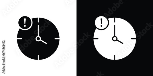 Alarm exclamation icon. filled flat sign for mobile concept and web