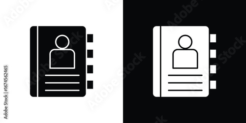 Address book icon. filled flat sign for mobile concept and web