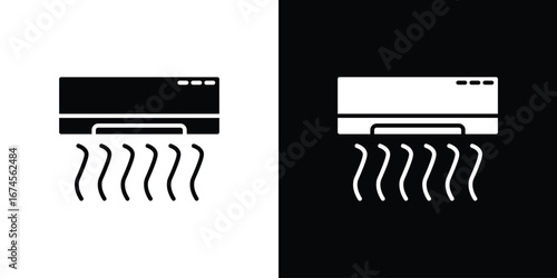 Air conditioner icon. filled flat sign for mobile concept and web