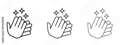 Wash your hands icon in linear versions. Editable line