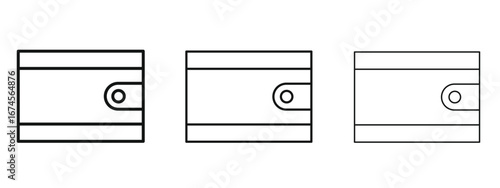 Wallet icon in linear versions. Editable line