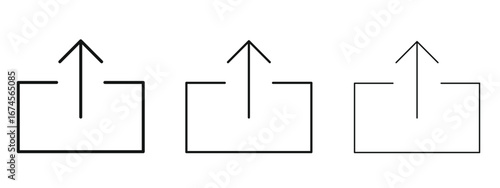 Upload icon in linear versions. Editable line