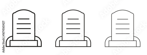 Tombstone icon in linear versions. Editable line