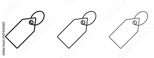 Tag icon in linear versions. Editable line