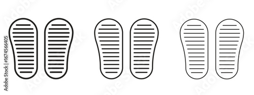 Soles icon in linear versions. Editable line
