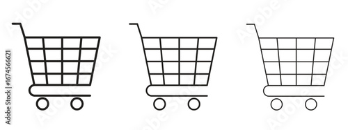 Shopping icon in linear versions. Editable line
