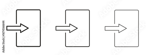 Sign out icon in linear versions. Editable line