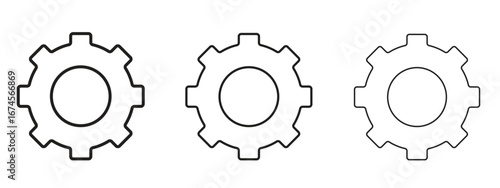 Settings icon in linear versions. Editable line