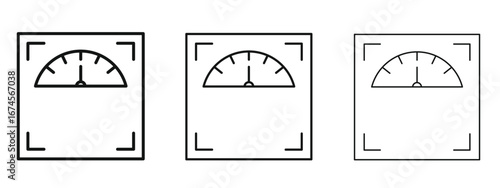 Scale icon in linear versions. Editable line
