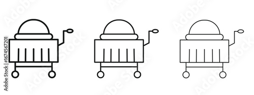 Room service icon in linear versions. Editable line