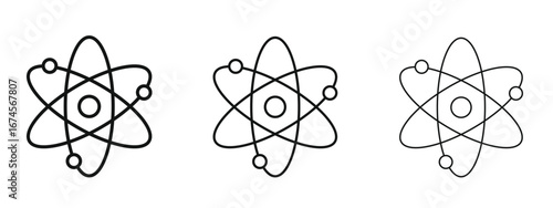 Physics icon in linear versions. Editable line