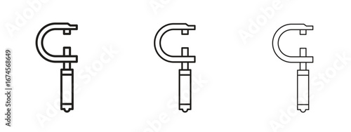 Micrometer icon in linear versions. Editable line