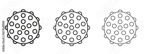 Massage ball icon in linear versions. Editable line
