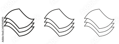 Layers icon in linear versions. Editable line