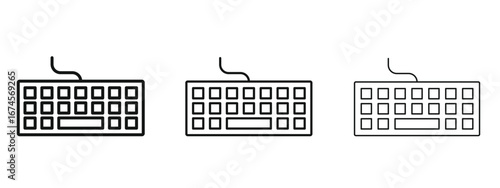 Keyboard icon in linear versions. Editable line