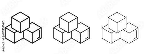 Inventory icon in linear versions. Editable line