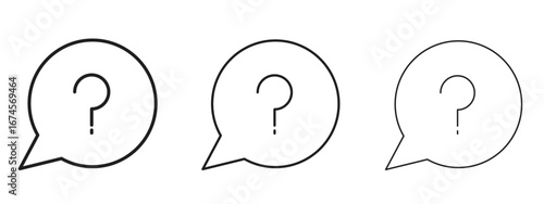Interrogation icon in linear versions. Editable line