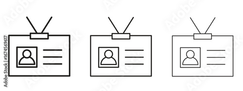 ID badge icon in linear versions. Editable line