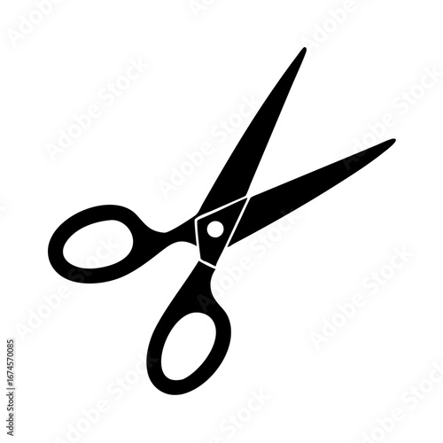 Vector art of a pair of scissors with open blades