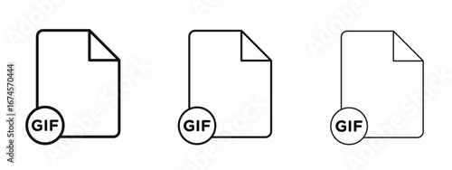 Gif icon in linear versions. Editable line