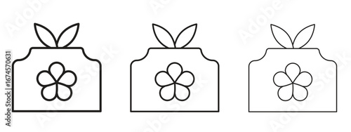 Furoshiki icon in linear versions. Editable line