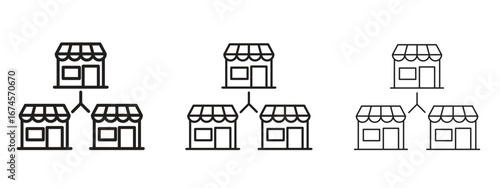Franchise icon in linear versions. Editable line