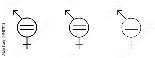 Equality icon in linear versions. Editable line