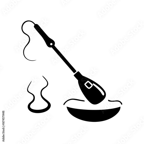 Vector art of chocolate fondue with skewer, a sweet dessert for party, celebration, romantic date night