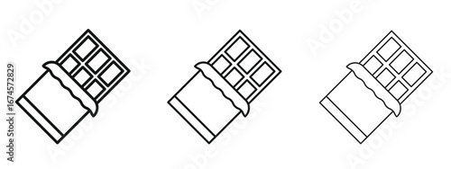 Chocolate icon in linear versions. Editable line