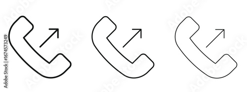 Call outgoing icon in linear versions. Editable line