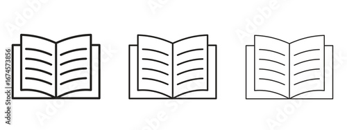 Book icon in linear versions. Editable line
