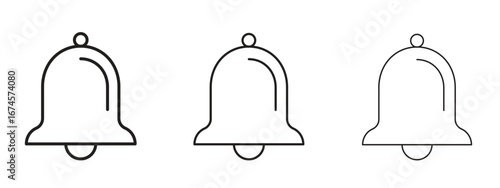 Bell icon in linear versions. Editable line