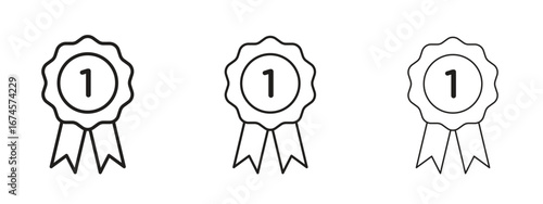 Badge icon in linear versions. Editable line