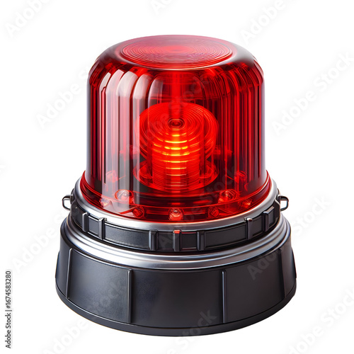 Red siren light isolate on White background