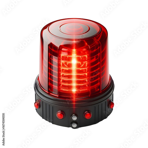Red siren light isolate on White background