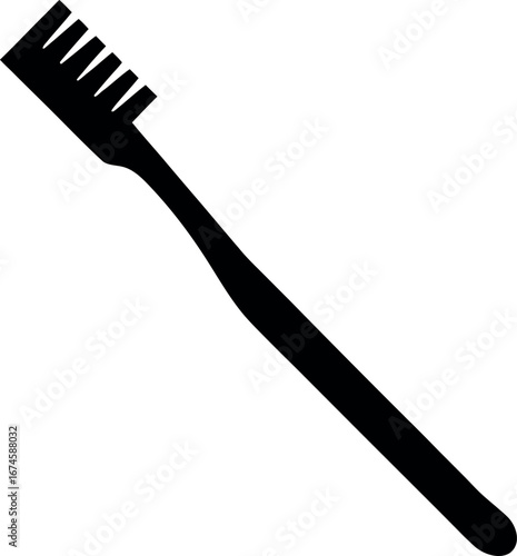 Black Silhouette Toothbrush Vector Icon Illustration