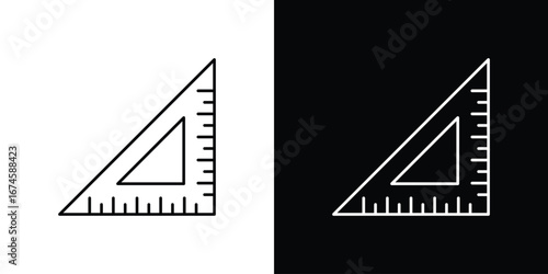 Triangle ruler icon logo vector template