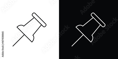 Thumbtack icon logo vector template