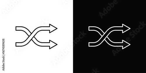 Shuffle icon logo vector template