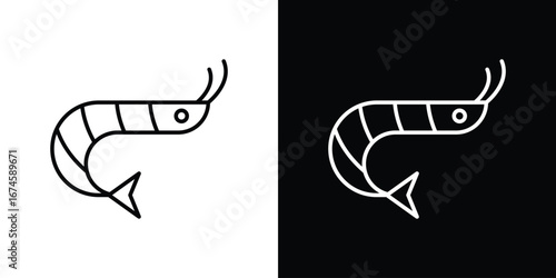 Shrimp icon logo vector template