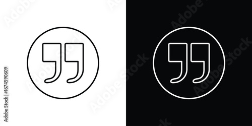 Quote right icon logo vector template