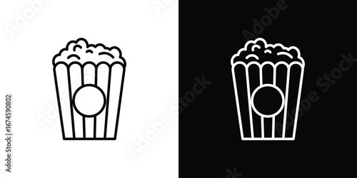 Popcorn icon logo vector template