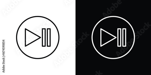 Play pause icon logo vector template