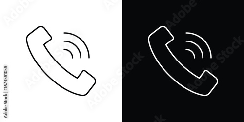 Phone call icon logo vector template