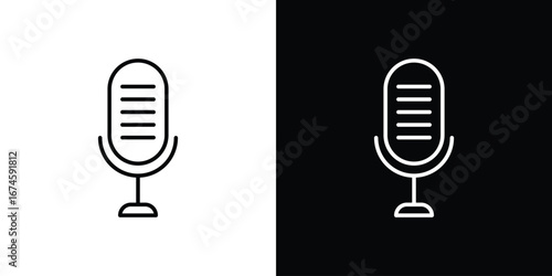 Microphone icon logo vector template