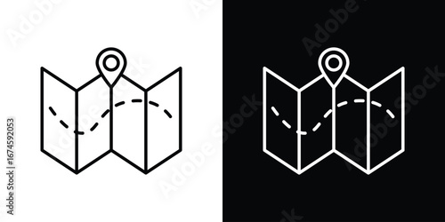 Map icon logo vector template