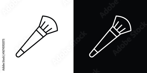 Makeup brush icon logo vector template